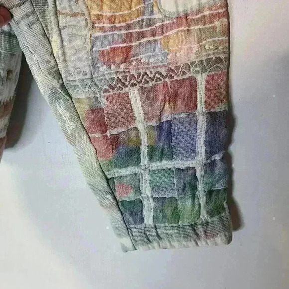 Vintage Orvis Quilted Jacket Tapestry Buttons Sz L - Picture 3 of 9